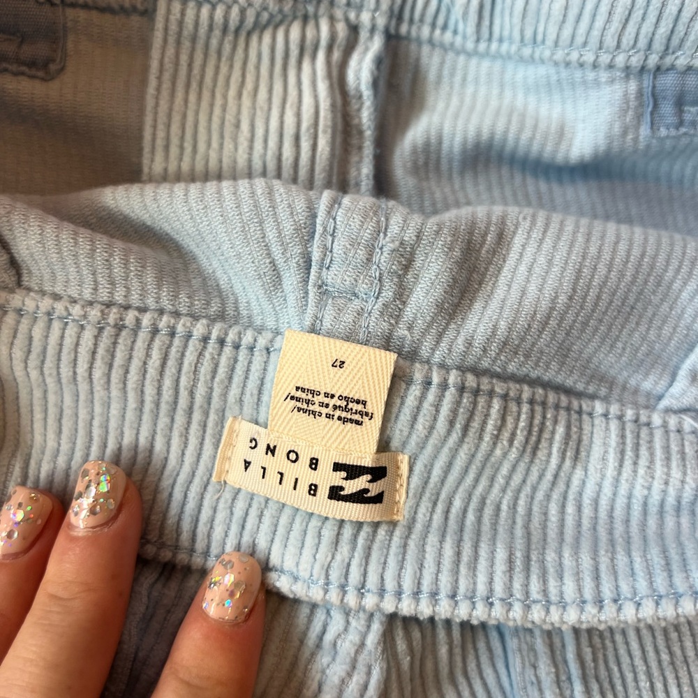 NWOT Billabong Light Blue Corduroy High Waist Women's Shorts - Picture 8 of 9